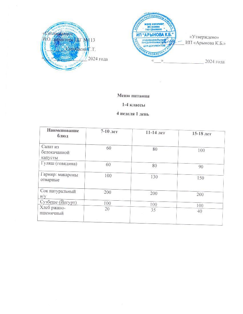 4 апта 1 күн/4-я неделя 1-й день