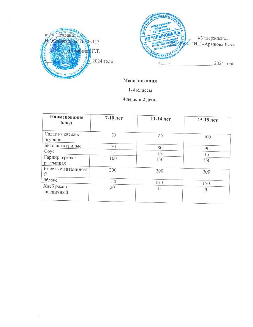 4 апта 2 күн/4-я неделя 2-й день