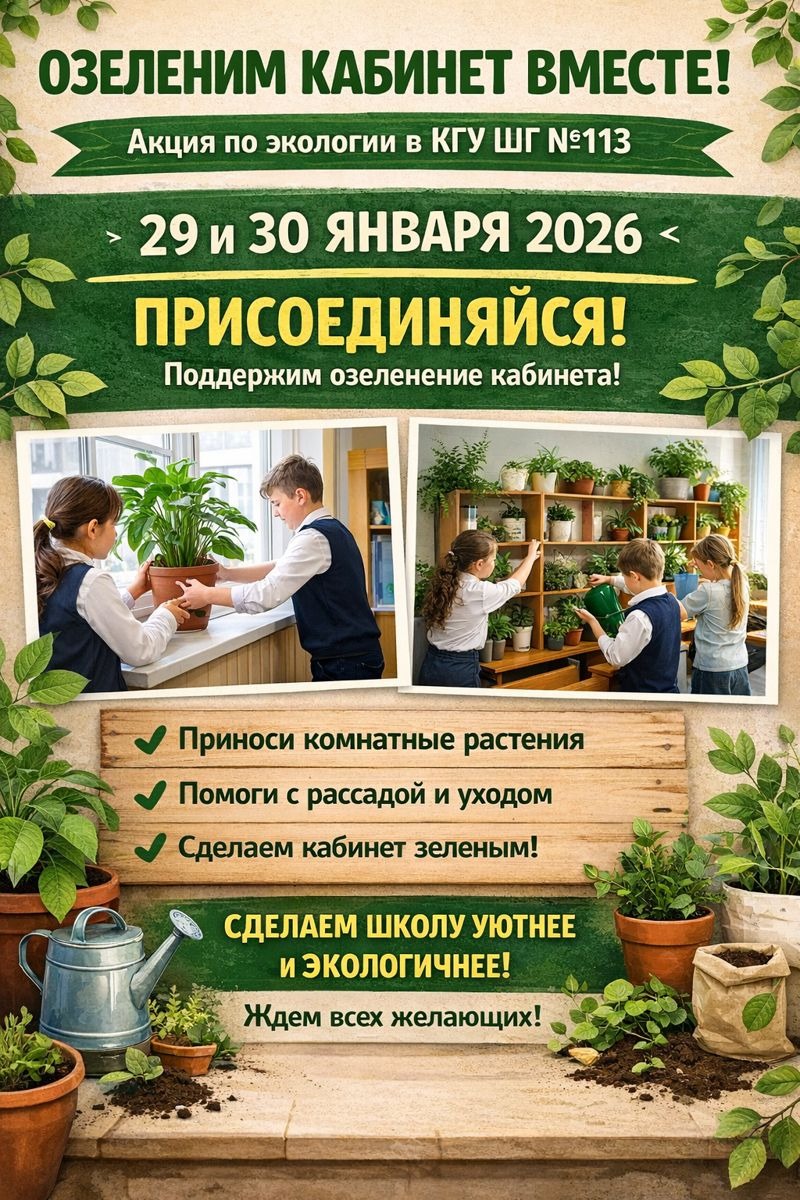 ОЗЕЛЕНИМ КАБИНЕТ ВМЕСТЕ!